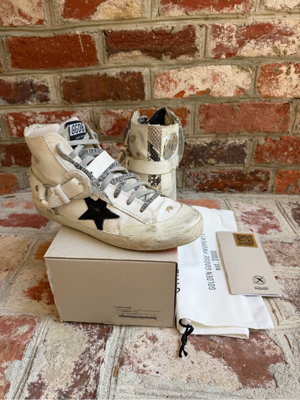 Golden Goose Francy Texas Buckle High Top Sneakers 39